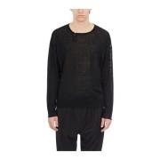 Linnen Crewneck Top Isabel Benenato , Black , Heren