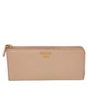 Pre-owned Leather wallets Prada Vintage , Beige , Dames