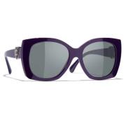 Iconische zonnebril met uniforme lenzen Chanel , Purple , Unisex