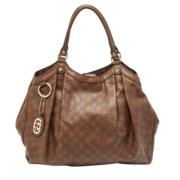 Pre-owned Leather totes Gucci Vintage , Brown , Dames