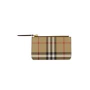 Leather wallets Burberry , Beige , Dames