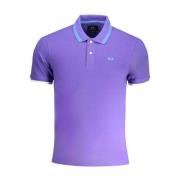 Paarse Polo Shirt met Contrast Borduurwerk La Martina , Purple , Heren