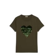 Paillet Hart T-Shirt Oltre , Green , Dames