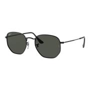 Hexagonale Metalen Zonnebril Ray-Ban , Black , Heren