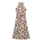 Maxi Jurk met Gemarmerd Patroon Oltre , Multicolor , Dames