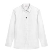 Poplin Blouse met Steenborduursel Oltre , White , Dames