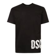 Zwart Logo Print T-Shirt Dsquared2 , Black , Heren