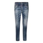 Versleten Slim-Fit Jeans Dsquared2 , Blue , Heren