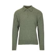 Geborstelde Effen Polo Rits Trui Altea , Green , Heren