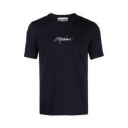 Jersey Stretch Katoenen T-shirt Moschino , Black , Heren