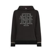 Biologische katoenen hoodie met monogram Tommy Hilfiger , Black , Dame...