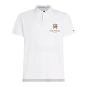 Nieuwe Logo Geborduurde Heren Polo Tommy Hilfiger , White , Heren