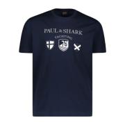 Nautisch geborduurd heren T-shirt Paul & Shark , Blue , Heren