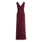 Elegant V-Neck Evening Dress vera mont , Red , Dames