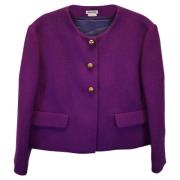 Pre-owned Wool outerwear Miu Miu Pre-owned , Purple , Dames