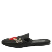 Pre-owned Satin flats Gucci Vintage , Black , Dames