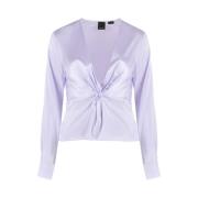 Zijden Lila Blouse - T-shirt Top Pinko , Purple , Dames