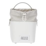 Leren Bucket Bag met Schouderband Maison Margiela , White , Dames
