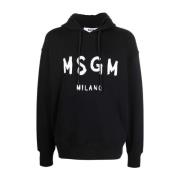 Zwarte Sweatshirt Noos Herenkleding Msgm , Black , Heren