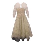 Pre-owned Polyester dresses Oscar De La Renta Pre-owned , Beige , Dame...