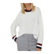 Contrast Trim Dames Trui Tommy Hilfiger , White , Dames