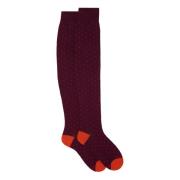 Burgundy Polka Dot Knee-High Socks Gallo , Red , Dames