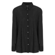 Zwarte Shirt met Strass Details Versace Jeans Couture , Black , Dames