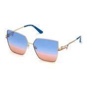 Stijlvolle zonnebril met blauw verlooplens Guess , Yellow , Dames