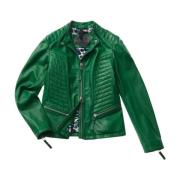 Stijlvolle Jas met 100% Samenstelling Blauer , Green , Dames