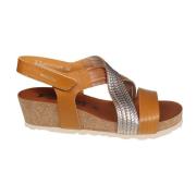 Trendy Leren Sandaal - Woestijnbruin Mephisto , Brown , Dames