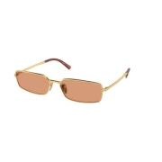 Gouden Frame Oranje Lens Zonnebril Prada , Yellow , Unisex