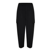 Relaxed Fit Zwarte Broek InWear , Black , Dames