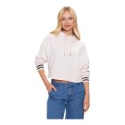 Logo Mouw Dames Hoodie Tommy Hilfiger , White , Dames