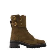 Leather boots Chloé , Green , Dames