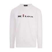 Witte Crew Neck Sweatshirt Logo Elastische Kiton , White , Heren