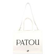 Witte Logo Tote Handtas Patou , White , Dames