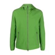 Groene Hoodie met Rits Herno , Green , Heren