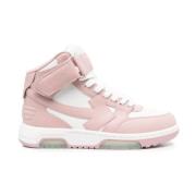 Roze Hoge Sneakers met Pijlen Off White , Pink , Dames