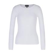 Geribbeld Logo Oversized Longsleeve T-Shirt Emporio Armani , White , D...