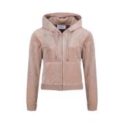 Velour Zip Hoodie Juicy Couture , Beige , Dames