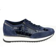 Wijde Sneaker - Blauw Suède Gabor , Blue , Dames