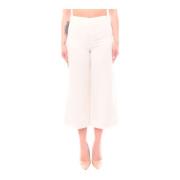 Dames Wijde Pijp Cropped Broek Marella , White , Dames