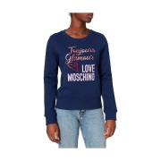 Blauw Merk Design Sweater Love Moschino , Blue , Dames