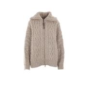 Beige Kabelgebreide Cardigan Sweater Brunello Cucinelli , Beige , Dame...