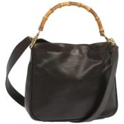 Pre-owned Leather handbags Gucci Vintage , Black , Dames