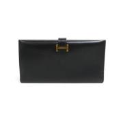 Pre-owned Leather wallets Hermès Vintage , Black , Dames