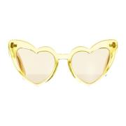 Hartvormige gele zonnebril accessoires Saint Laurent , Yellow , Dames