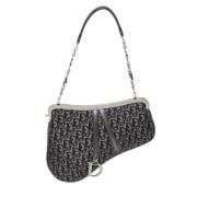 Pre-owned Leather clutches Dior Vintage , Gray , Dames