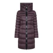 Lange Dames Gewatteerde Jas Peuterey , Purple , Dames