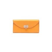 Pre-owned Leather wallets Salvatore Ferragamo Pre-owned , Yellow , Dam...